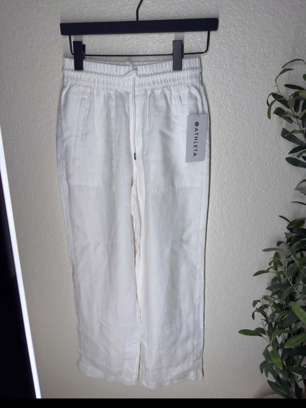 Athleta Retreat Linen High Rise Wide Leg Pant